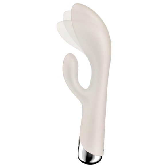 Satisfyer - Vibrador con estimulador de clítoris rotatorio - silicona beige