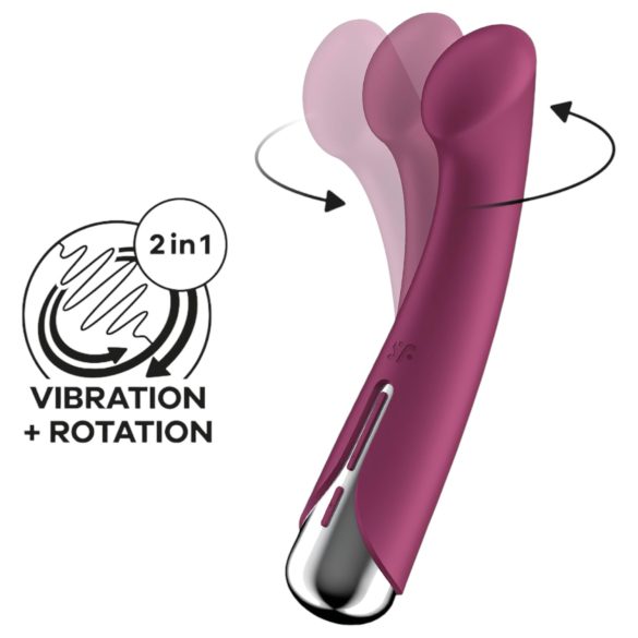 Satisfyer - Vibrador punto G rotatorio - silicona roja