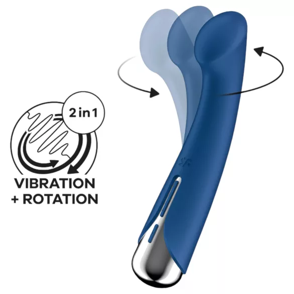 Satisfyer Spinning G-Spot 1 - vibrador de punto G con cabeza giratoria (azul)