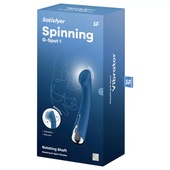 Satisfyer Spinning G-Spot 1 - vibrador de punto G con cabeza giratoria (azul)
