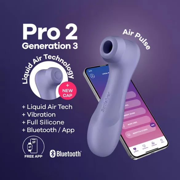 Satisfyer Pro 2 Gen3 - Estimulador de clítoris por ondas de aire con control por app (morado)