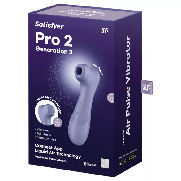 Satisfyer Pro 2 Gen3 - Estimulador de clítoris por ondas de aire con control por app (morado)