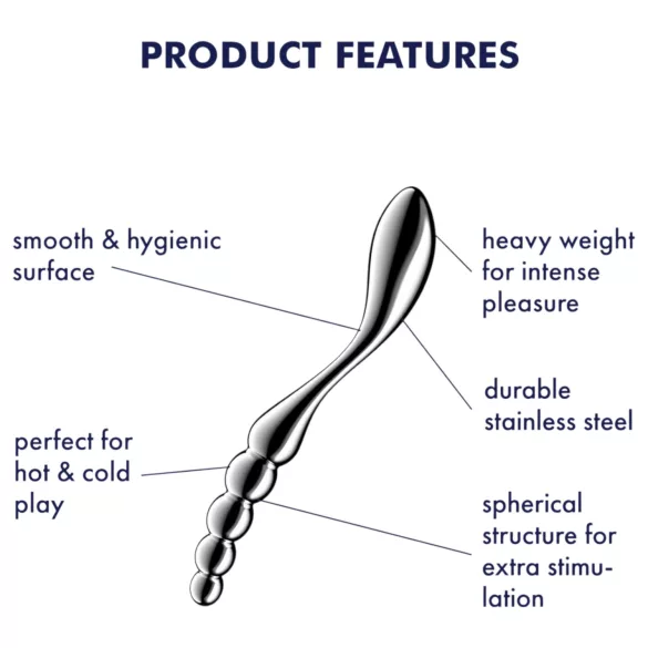 Satisfyer Star Force 1 - consolador metálico esférico - acero plateado