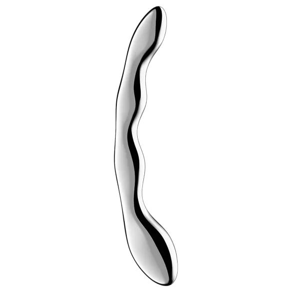 Satisfyer Cosmic Crest 2 - consolador metálico curvado - acero plateado