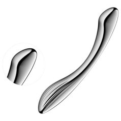   Satisfyer Pure Gravity 1 - dildo acanalado de acero inoxidable - plateado