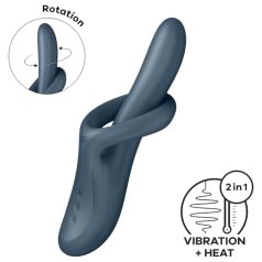   Satisfyer Heat Flex 4 - vibrador gris con calor y estimulador de clítoris