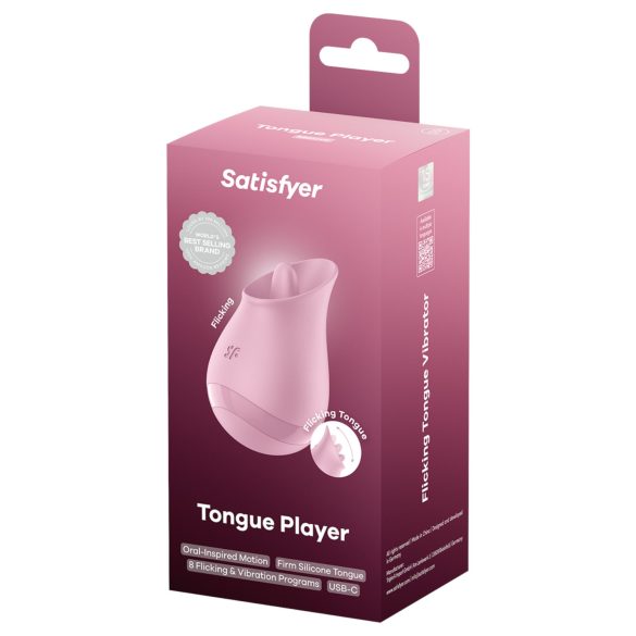 Satisfyer Tongue Player - vibrador de clítoris tipo lengua - silicona rosa