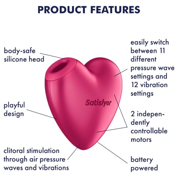 Satisfyer Cutie Heart - succionador de clítoris ondas de aire - rosa
