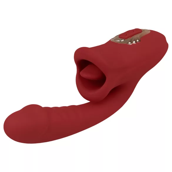 EIS Passion Lips - Vibrador punto G con función de lengua - silicona roja