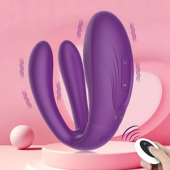 Mrow - vibrador para parejas recargable impermeable 3 motores silicona lila