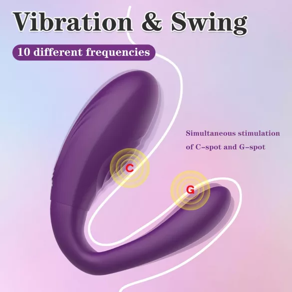 Mrow - vibrador para parejas recargable impermeable 3 motores silicona lila