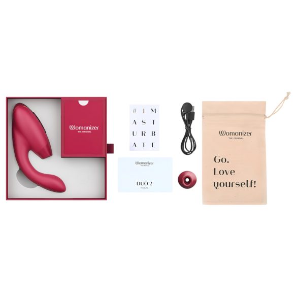 Womanizer Duo 2 - Vibrador doble punto G y clítoris - silicona roja