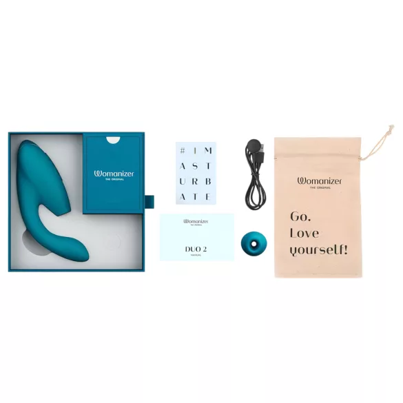 Womanizer Duo 2 - estimulador 2 en 1 punto G y clítoris - silicona verde