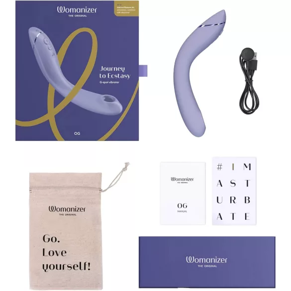 Womanizer OG - vibrador punto G 2 en 1 recargable con succión de aire - lila