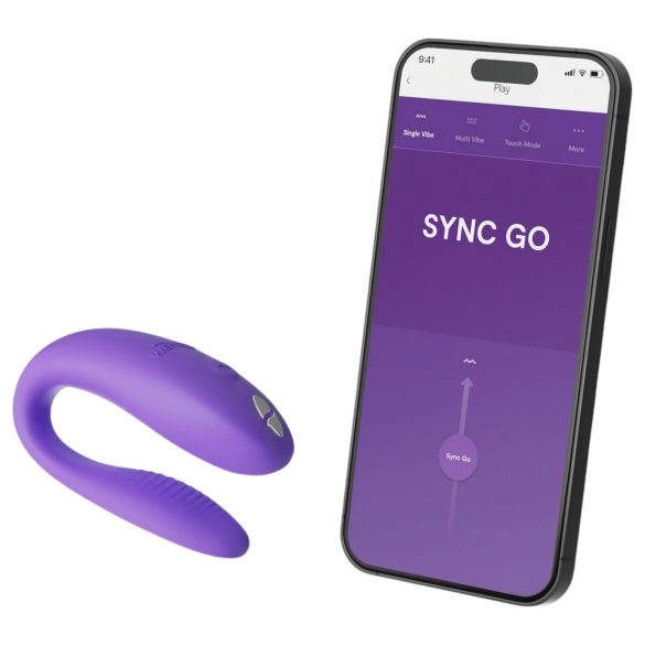 We-Vibe Sync Go - vibrador para pareja recargable control app - silicona lila