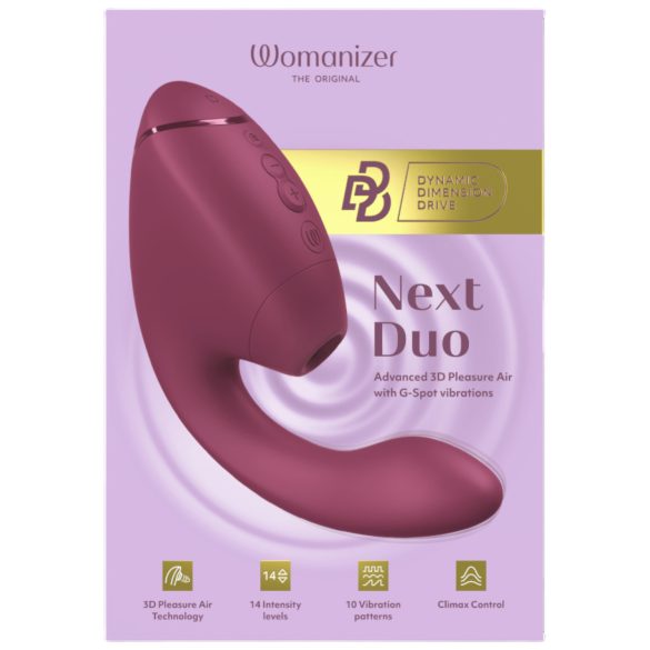 Womanizer Next Duo - Vibrador 2 en 1 punto G y clítoris - silicona rosa