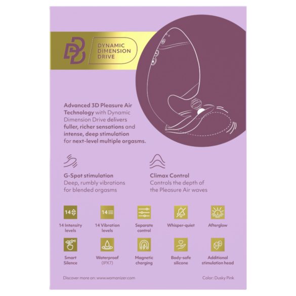 Womanizer Next Duo - Vibrador 2 en 1 punto G y clítoris - silicona rosa