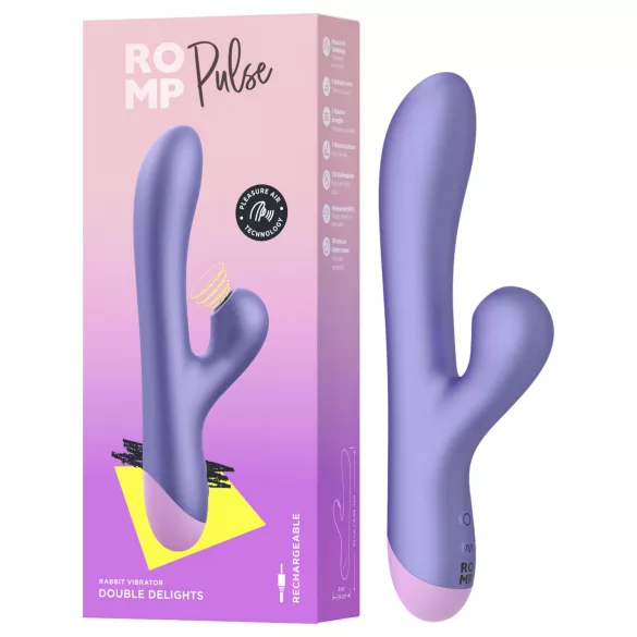 ROMP Pulse - Vibrador punto G con succión clitorial - silicona lila