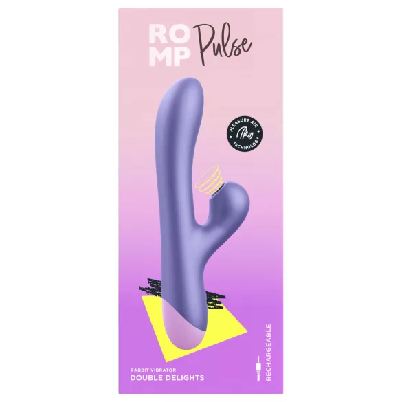 ROMP Pulse - Vibrador punto G con succión clitorial - silicona lila