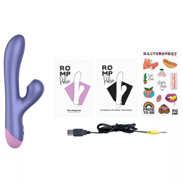 ROMP Pulse - Vibrador punto G con succión clitorial - silicona lila