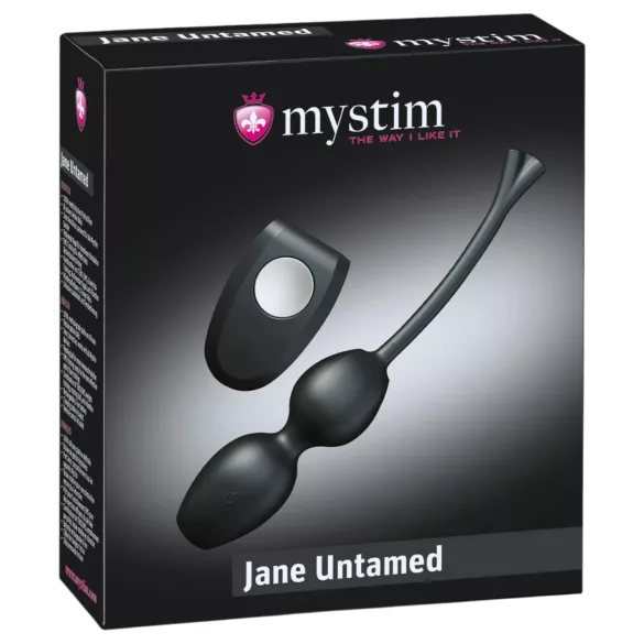 Mystim Jane Untamed - bolas chinas vibradoras dúo - silicona negra
