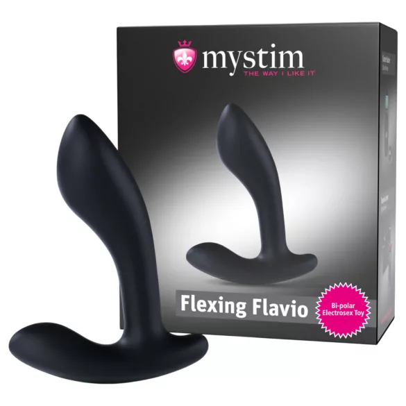 Mystim - consolador prostático eléctrico con vibración - silicona negra