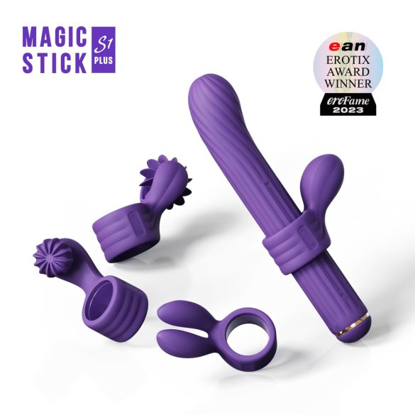 Magic Stick - vibrador con cabezales intercambiables (lila)