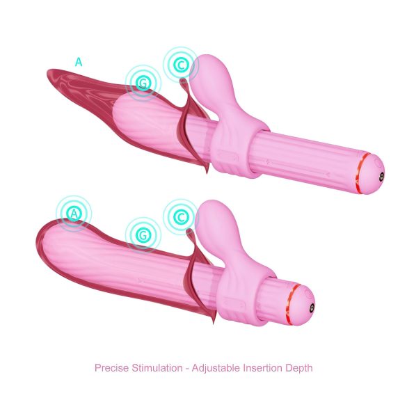 Magic Stick - vibrador de cabezales intercambiables (rosa)