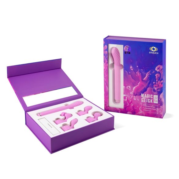 Magic Stick - vibrador de cabezales intercambiables (rosa)