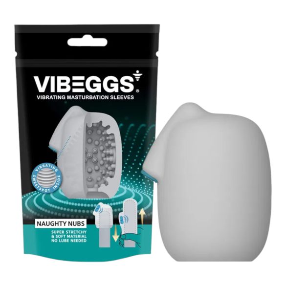 VIBEGGS Naughty Nubs - huevo vibrador masturbador (blanco)