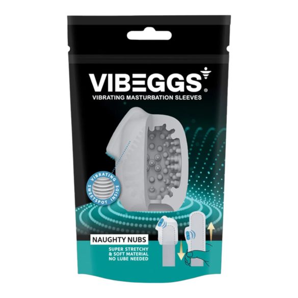 VIBEGGS - Huevo vibrador con texturas - masturbador blanco