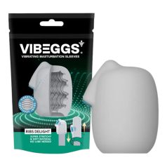 VIBEGGS Ribs Delight - huevo vibrador placentero (blanco)