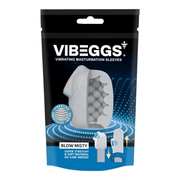 VIBEGGS Blow Misty - huevo vibrador masturbador masculino - blanco