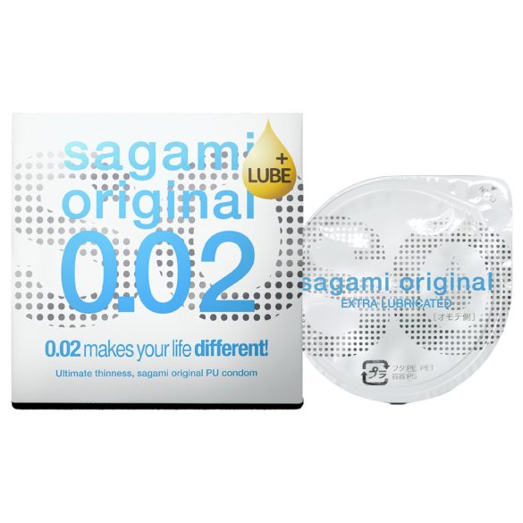 Sagami Original 0.02 - Condón extralubricado - 55mm (1 unidad)