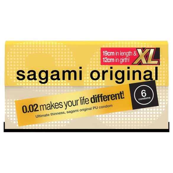 Sagami Original 0,02 XL - preservativo ancho 61mm - pack 6 unidades