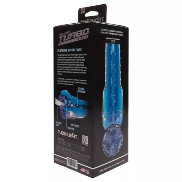 Fleshlight Turbo Core - masturbador succionador - silicona azul