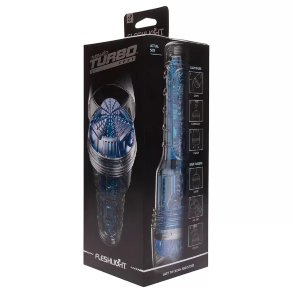 Fleshlight Turbo Core - masturbador succionador - silicona azul