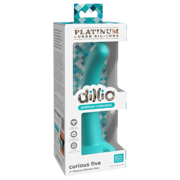Dillio Curious Five - dildo de silicona (15cm) - turquesa