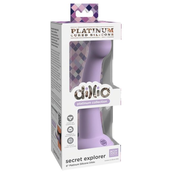 Dillio Secret Explorer - consolador con ventosa (17cm) - morado