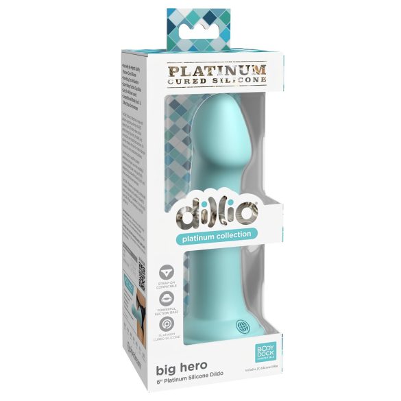 Dillio Big Hero - Dildo con ventosa (17cm) - turquesa