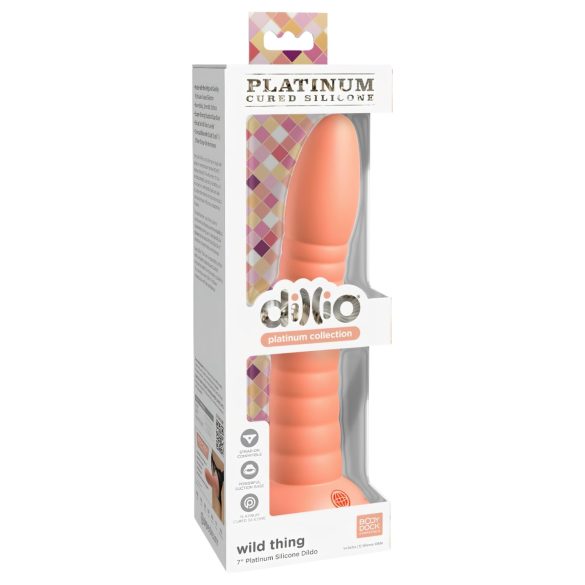 Dillio Wild Thing - Dildo con estrías (19cm) - naranja