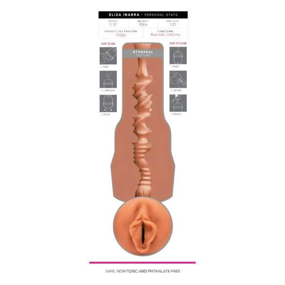 Fleshlight Eliza Ibarra Ethereal - vagina artificial realista (color natural)