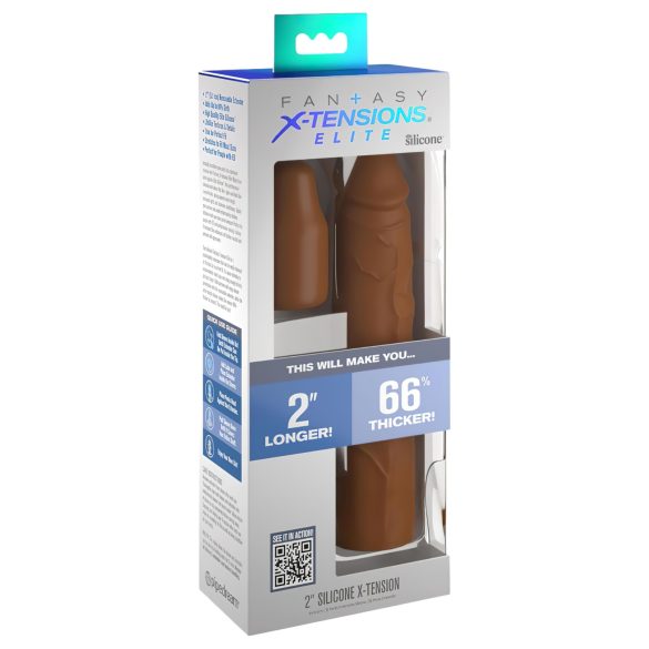 X-TENSION Elite 2 - funda de pene ajustable (marrón)