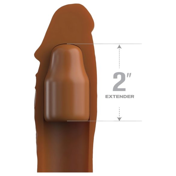 X-TENSION Elite 2 - funda para pene ajustable - silicona marrón