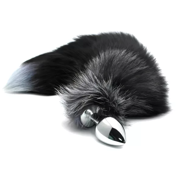 Alive Anal Pleasure - plug anal mediano con cola de zorro (plateado)