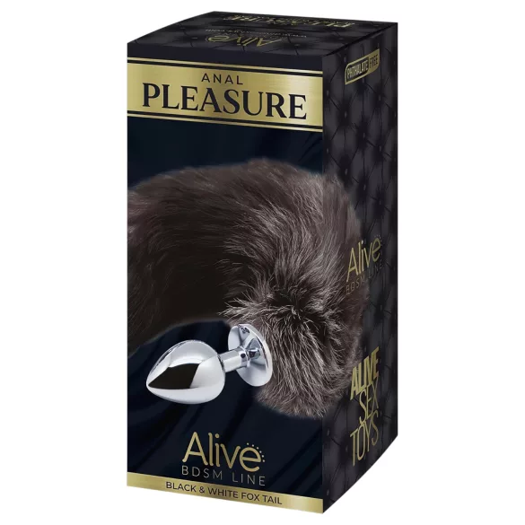 Alive Anal Pleasure - plug anal mediano con cola de zorro (plateado)