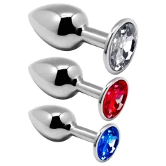 Alive - plug anal metálico - set de 3 piezas - color plata