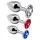 Alive - plug anal metálico - set de 3 piezas - color plata