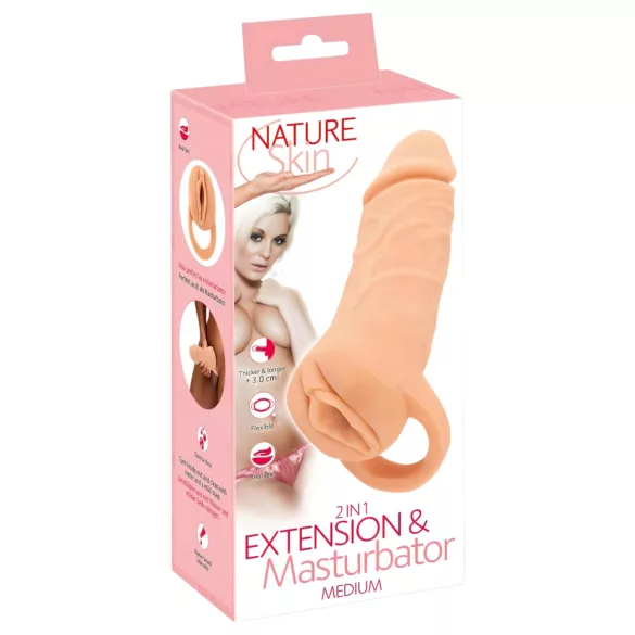 Nature Skin - funda pene y vagina artificial - 18 cm color natural