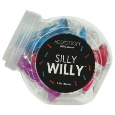   Silly Willy - Dildo de silicona con ventosa - 12 uds (colores)